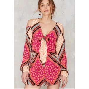 African Trance Cold Shoulder Romper